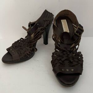 Michael Kors Brown Woven Learning Sandal